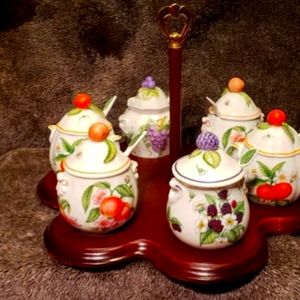 Lenox Collectable tray with jams jars.